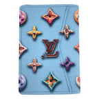 Louis Vuitton Pocket Organizer Leather Monogram Card Case Light Blue — view 2