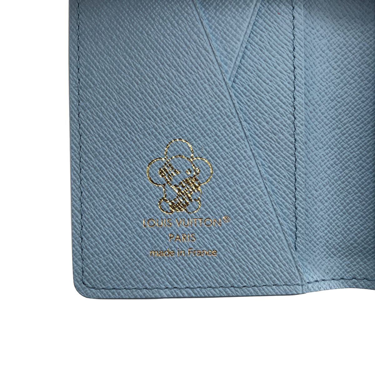 Louis Vuitton Pocket Organizer Leather Monogram Card Case Light Blue — view 4