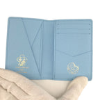 Louis Vuitton Pocket Organizer Leather Monogram Card Case Light Blue — view 3