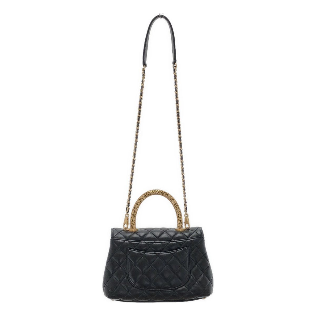 Chanel Coco Handle Shoulder Bag Black Gold — view 2