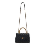 Chanel Coco Handle Shoulder Bag Black Gold