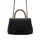 Chanel Coco Handle Shoulder Bag Black Gold — view 4