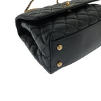 Chanel Coco Handle Shoulder Bag Black Gold — view 8