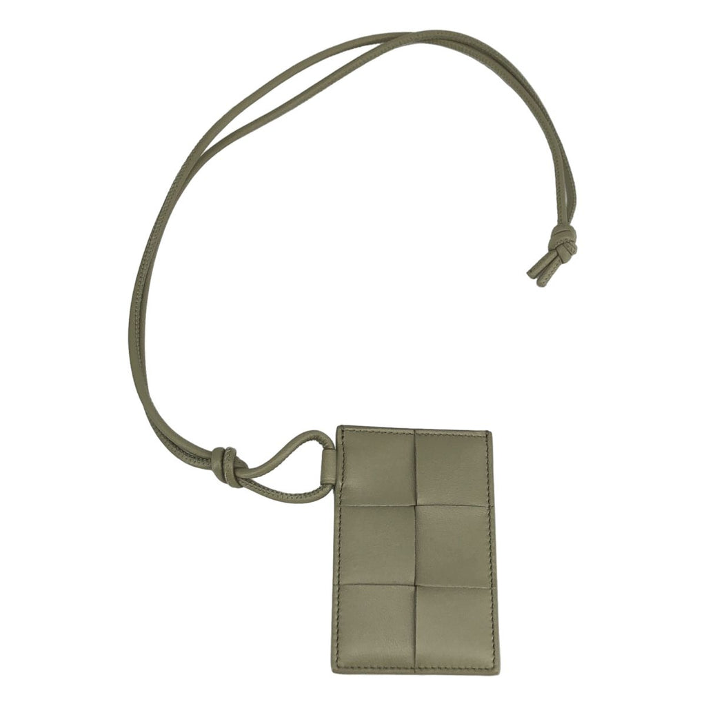 Bottega Veneta Cassette Leather Pass Case Khaki Wallet