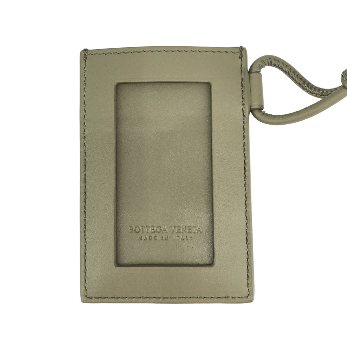 Bottega Veneta Cassette Leather Pass Case Khaki Wallet — view 4