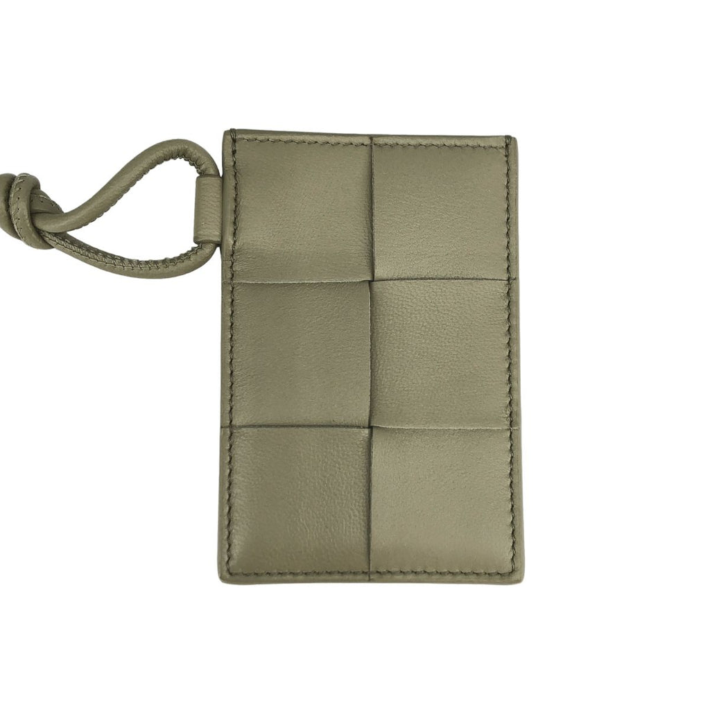 Bottega Veneta Cassette Leather Pass Case Khaki Wallet — view 3
