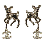 Chanel 25P Bambi CC Logo Earrings Gold