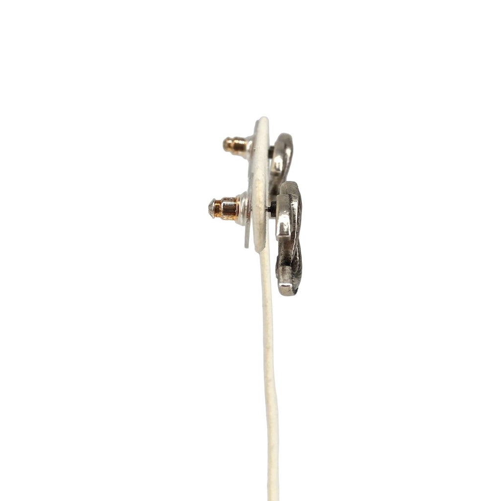 Chanel Metallic CC Logo Earrings Silver — view 5