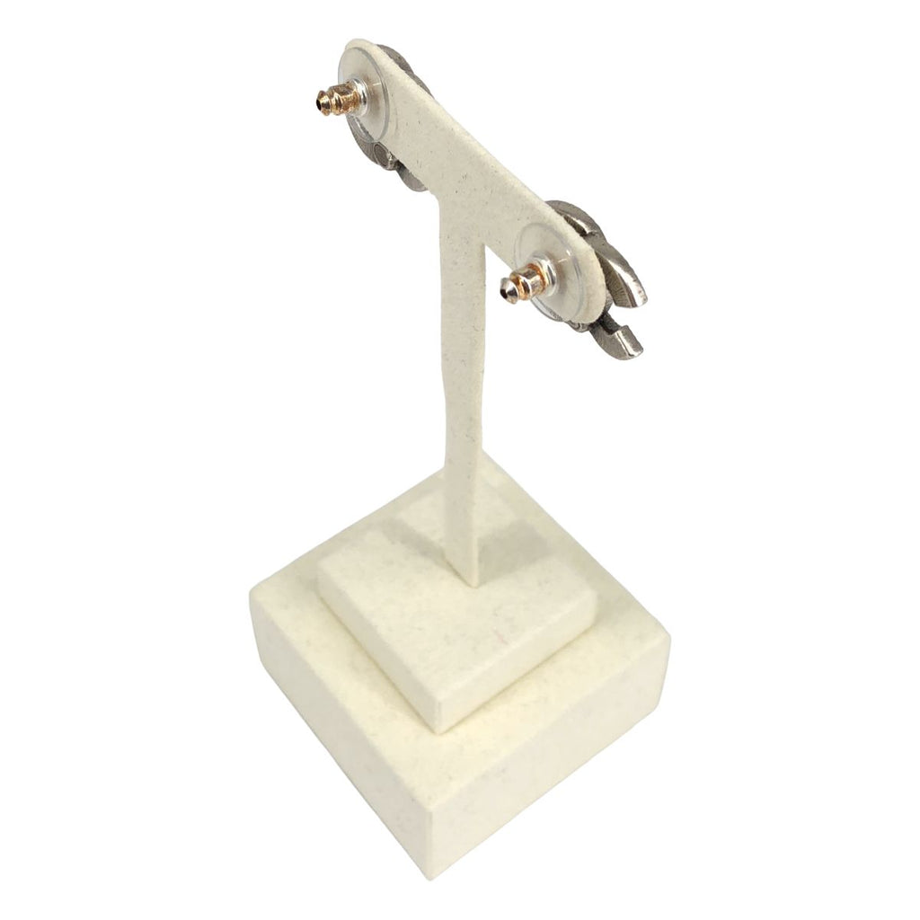 Chanel Metallic CC Logo Earrings Silver — view 8