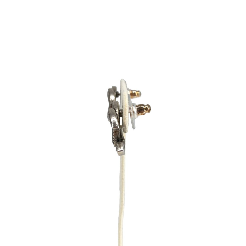 Chanel Metallic CC Logo Earrings Silver — view 4