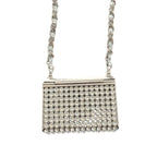 Chanel CC Logo Quilted Bag Necklace Silver — view 5