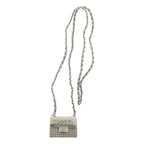 Chanel CC Logo Quilted Bag Necklace Silver — view 2