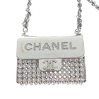 Chanel CC Logo Quilted Bag Necklace Silver — view 4