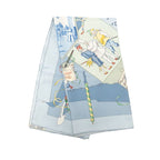Hermes Carre 90 le Carnaval de Venise Carnival Scarf Blue Multicolor Silk — view 8