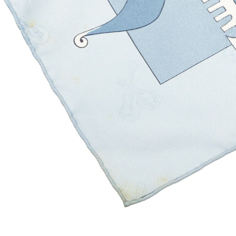 Hermes Carre 90 le Carnaval de Venise Carnival Scarf Blue Multicolor Silk — view 7