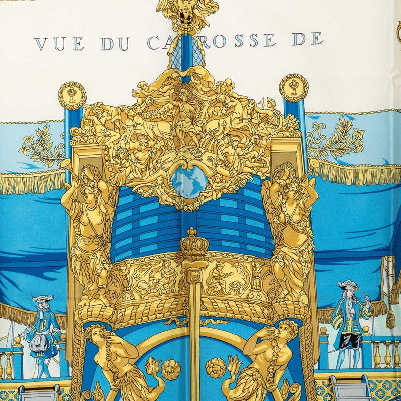 Hermes Carre 90 Vue du Carrosse de la Galere la Reale Queen Coronation Scarf — view 5