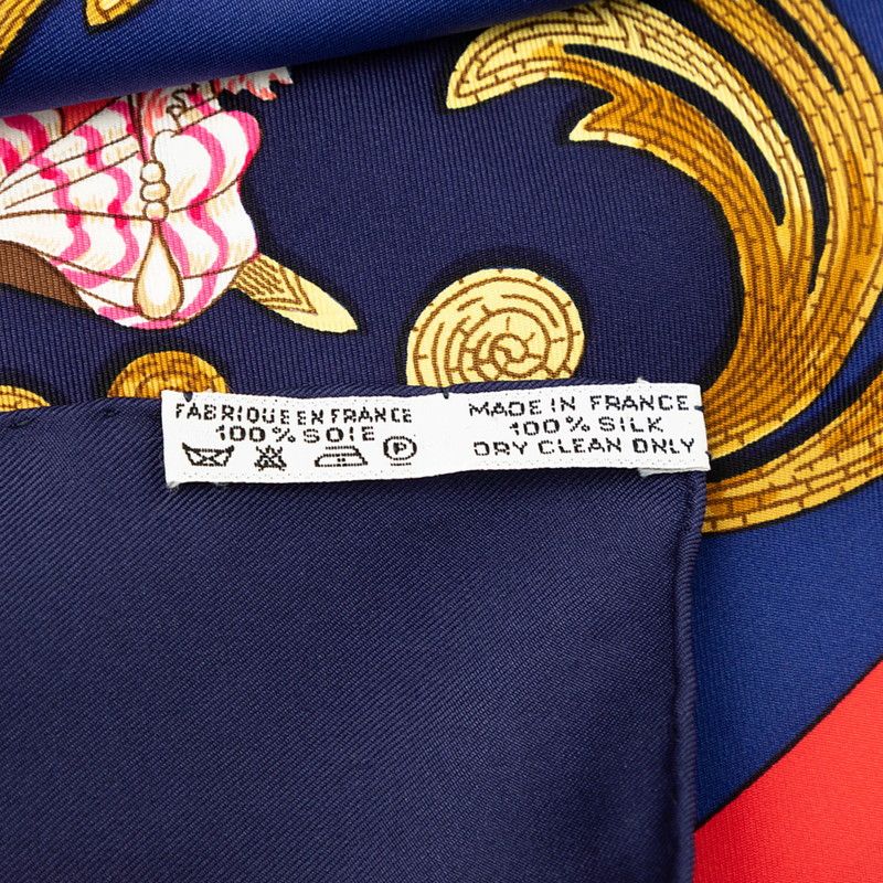 Hermes Carre 90 Cheval Turc Horse Scarf Navy Multicolor Silk — view 8