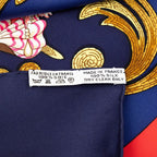 Hermes Carre 90 Cheval Turc Horse Scarf Navy Multicolor Silk — view 8