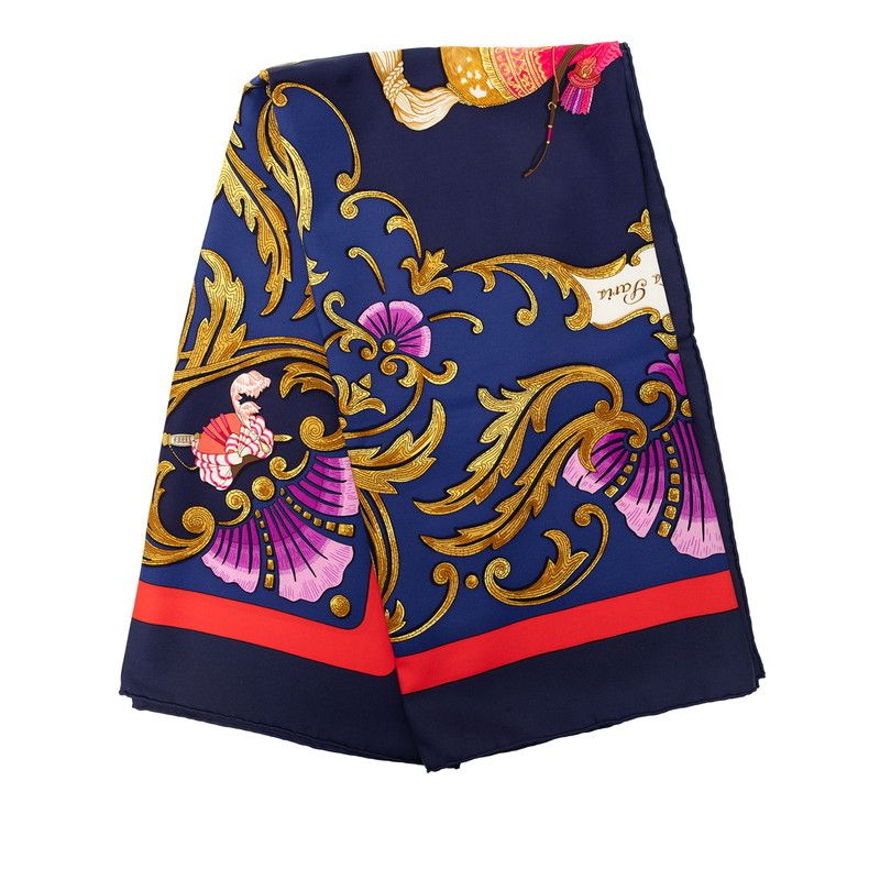 Hermes Carre 90 Cheval Turc Horse Scarf Navy Multicolor Silk — view 7