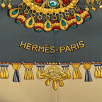 Hermes Carre 90 Parures Des Sables Desert Scarf Large Gray Multicolor Silk — view 3