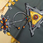 Hermes Carre 90 Parures Des Sables Desert Scarf Large Gray Multicolor Silk — view 8