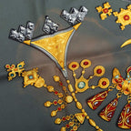 Hermes Carre 90 Parures Des Sables Desert Scarf Large Gray Multicolor Silk — view 6