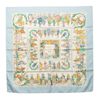 Hermes Carre 90 Costumes Civils Actuels Modern Citizen Scarf Multicolor Silk