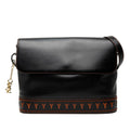 Saint Laurent Vintage Cut Crossbody Shoulder Bag Black Brown Leather