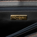 Saint Laurent Vintage Cut Crossbody Shoulder Bag Black Brown Leather — view 5