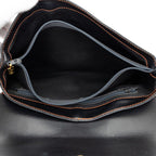 Saint Laurent Vintage Cut Crossbody Shoulder Bag Black Brown Leather — view 4