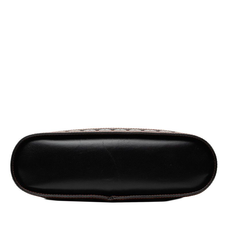 Saint Laurent Vintage Cut Crossbody Shoulder Bag Black Brown Leather — view 3