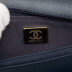 Chanel CC Logo Chanel 19 Chain Shoulder Bag Blue Multicolor Tweed Leather — view 7
