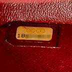 Chanel Quilted CC Logo Double Flap Chain Shoulder Bag Wine Red Silver Lambskin — view 6