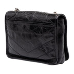 Saint Laurent Cassandra Niki YSL Logo Chain Shoulder Bag Black Leather — view 2