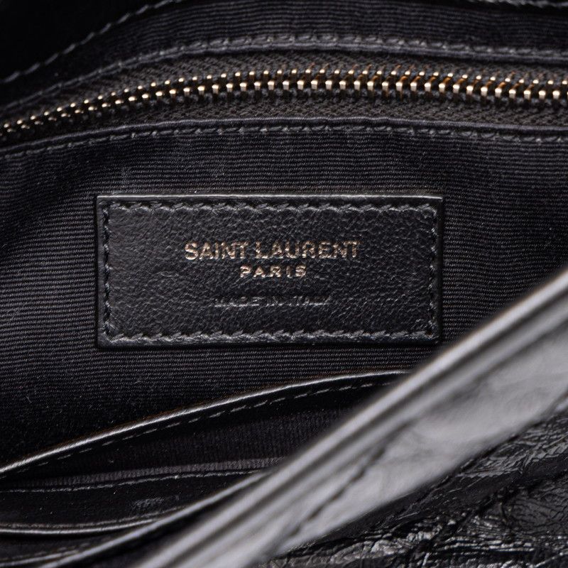 Saint Laurent Cassandra Niki YSL Logo Chain Shoulder Bag Black Leather — view 5