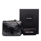 Saint Laurent Cassandra Niki YSL Logo Chain Shoulder Bag Black Leather — view 7