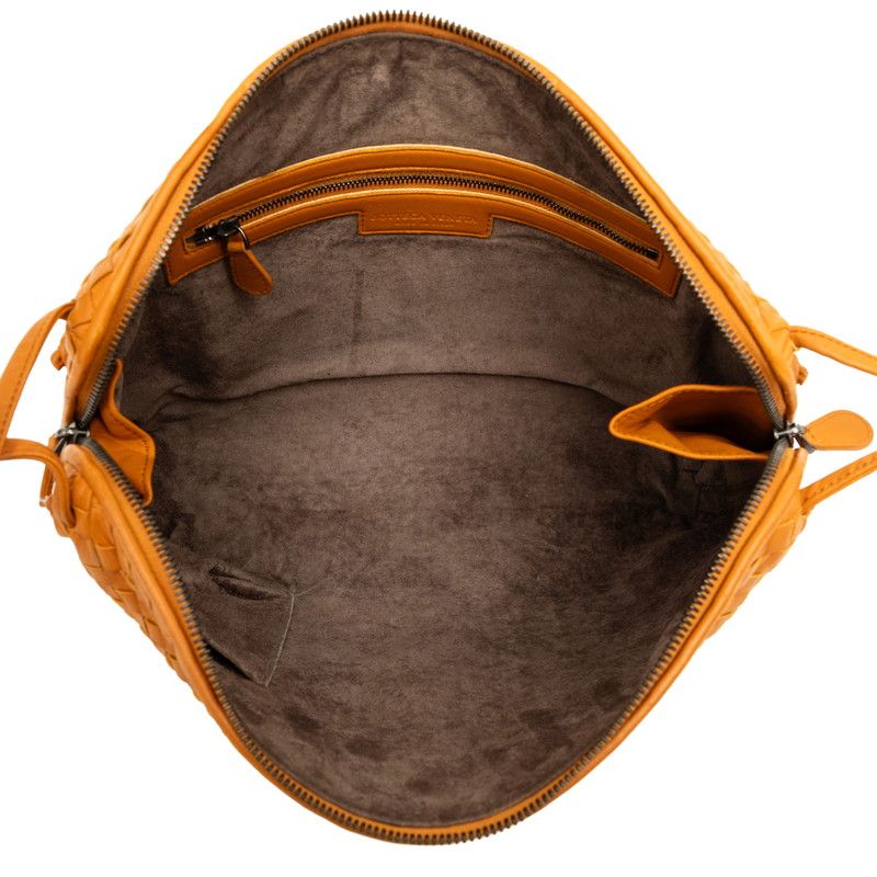 Bottega Veneta Intrecciato Crossbody Shoulder Bag Orange Leather — view 4