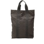 Hermes Herline Cabas Tote Bag Gray Canvas