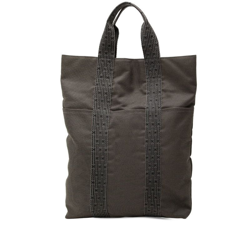 Hermes Herline Cabas Tote Bag Gray Canvas