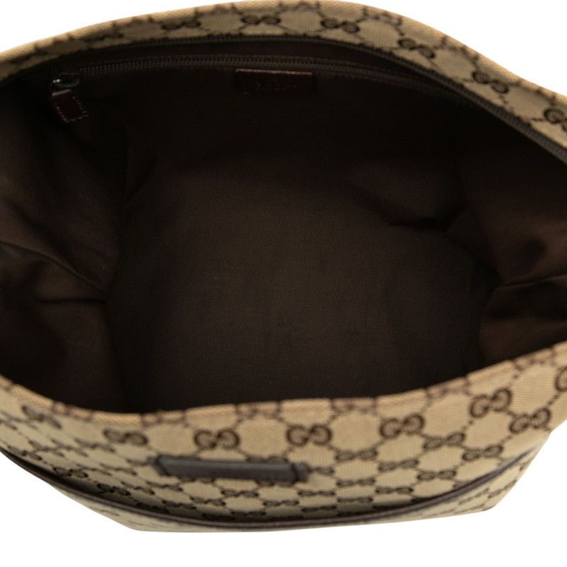 Gucci GG Canvas Sherry Line Crossbody Shoulder Bag Brown Beige — view 4