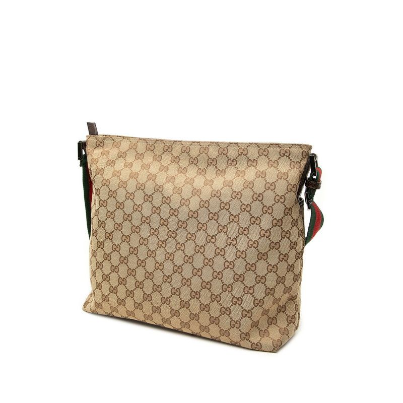 Gucci GG Canvas Sherry Line Crossbody Shoulder Bag Brown Beige — view 2