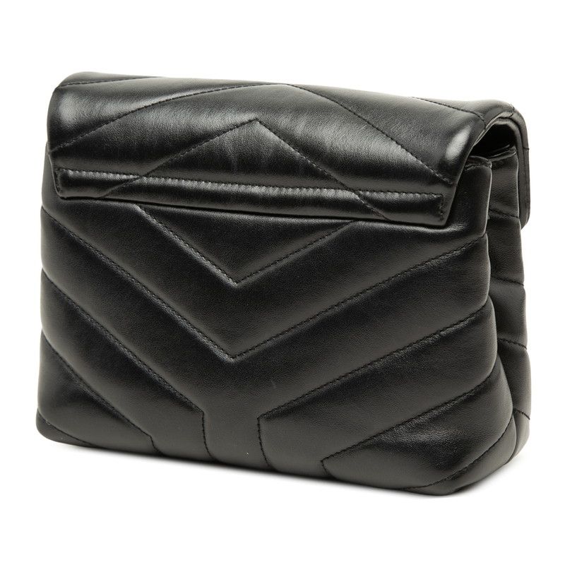 Saint Laurent YSL Logo Loulou Toy Crossbody Shoulder Bag Black Leather — view 2