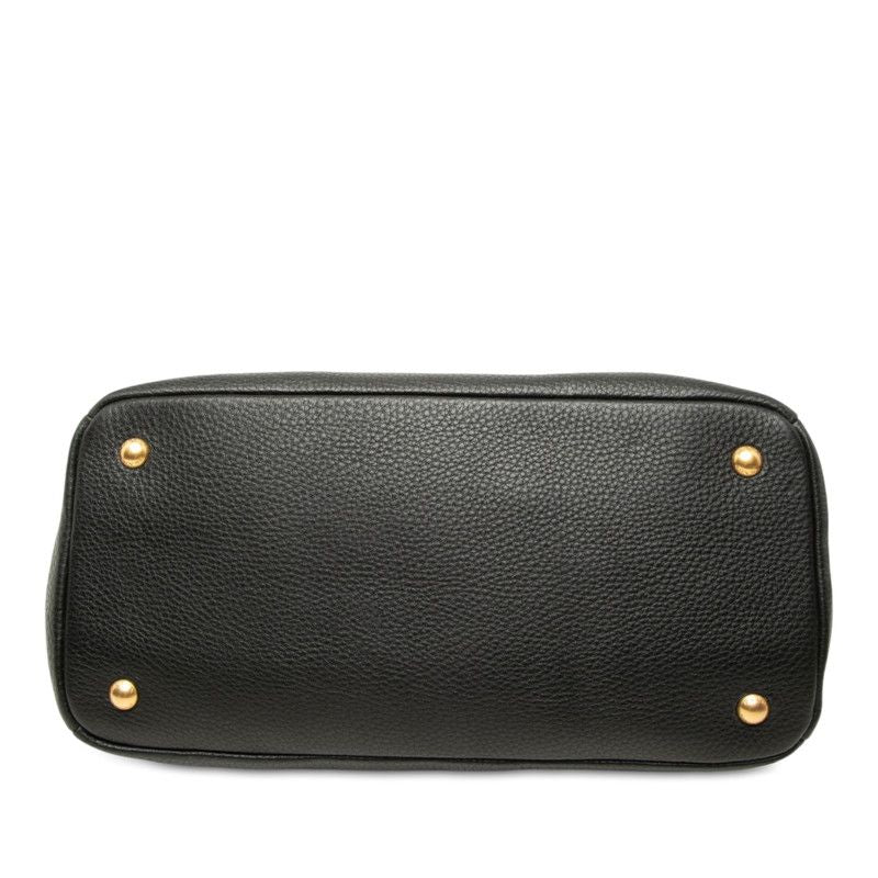 Prada Logo 2-Way Shoulder Bag Black Leather — view 3