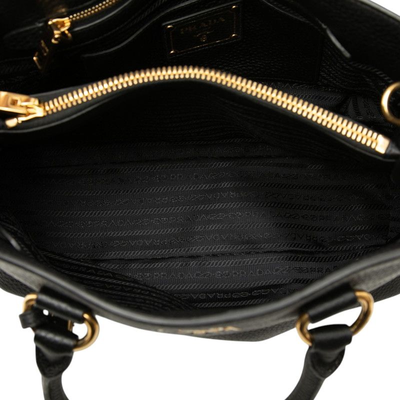 Prada Logo 2-Way Shoulder Bag Black Leather — view 4
