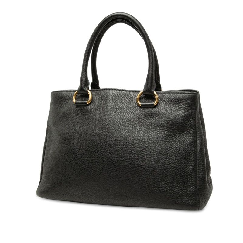 Prada Logo 2-Way Shoulder Bag Black Leather — view 2