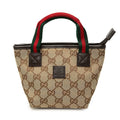 Gucci GG Canvas Sherry Line Mini Tote Bag Beige Brown