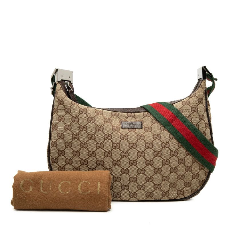 Gucci GG Canvas Sherry Line Crossbody Shoulder Bag Beige Brown — view 7