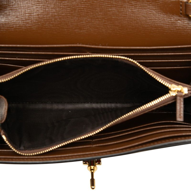 Gucci GG Supreme Jackie 1961 Chain Wallet Beige Brown Leather Shoulder Bag — view 4