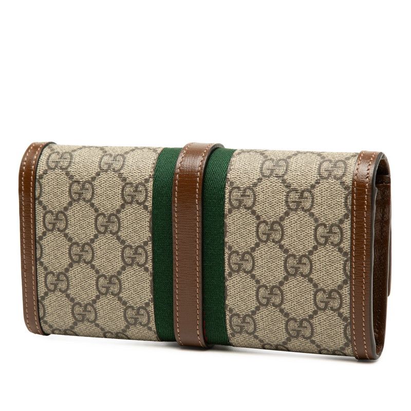 Gucci GG Supreme Jackie 1961 Chain Wallet Beige Brown Leather Shoulder Bag — view 2