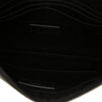 Saint Laurent YSL Logo Embossed Clutch Black Leather — view 4